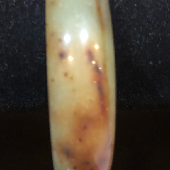 Genuine Light Moss Green & Brown Jade Bracelet - Picture 5 of 11